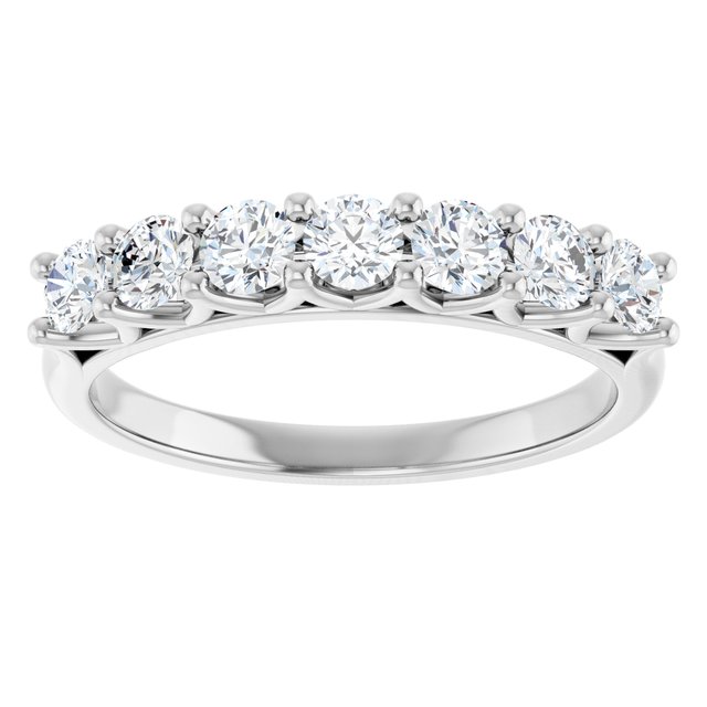 14K Yellow Or White Gold Or Platinum Round Polished Natural Diamond Anniversary Band