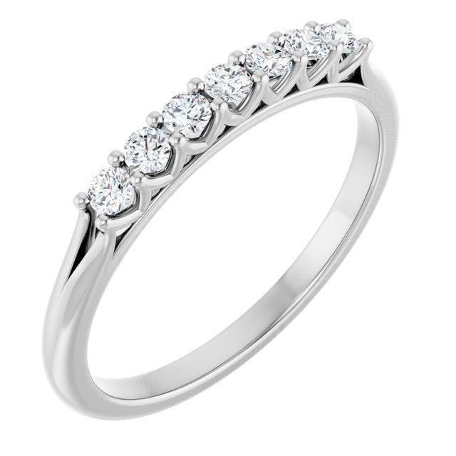 14K Yellow Or White Gold Or Platinum Round Polished Natural Diamond Anniversary Band