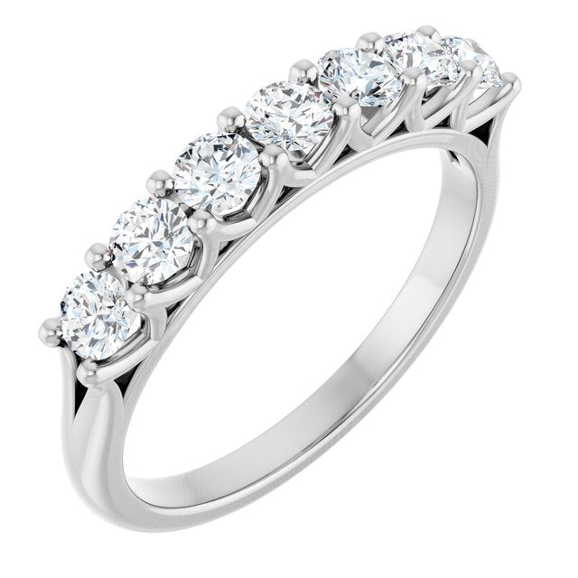 14K Yellow Or White Gold Or Platinum Round Polished Natural Diamond Anniversary Band
