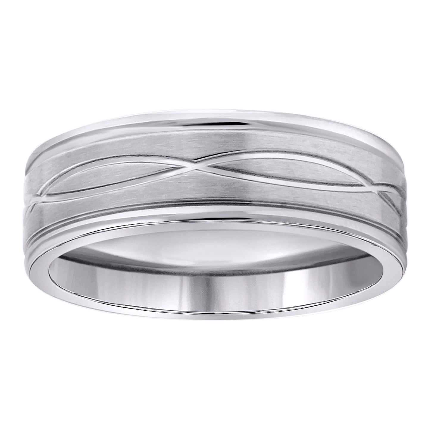 Stainless Steel Mens Infinity Center Brushed Comfort-Fit Sizes 7 - 14 Comfort-Fit Fashion Bridal Anniversary Wedding Engagement Band Ring