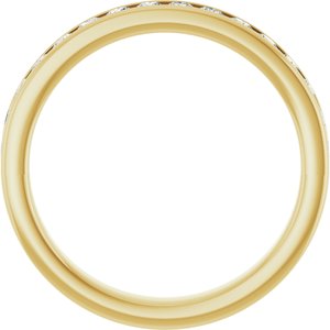 14K Yellow Gold Round 2 Mm F+ Vs 1/2 Ctw Lab-Grown Diamond Anniversary Band Size 7