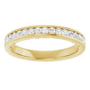 14K Yellow Gold Round 1.7 Mm G-I Si2-Si3 1/4 Ctw Lab-Grown Diamond Anniversary Band Size 7