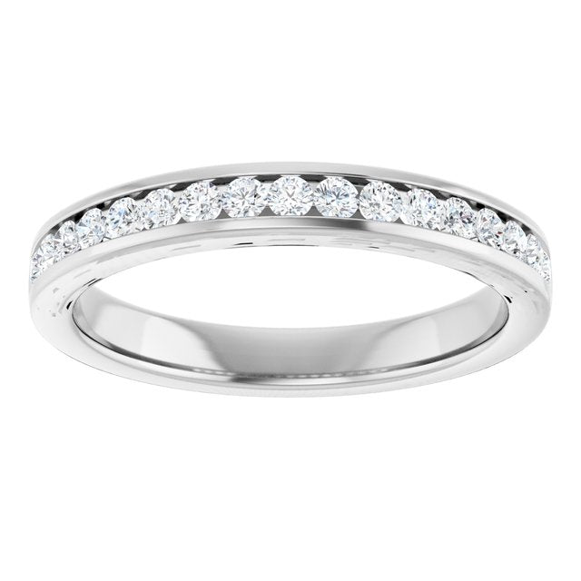 14K White Gold Round 1.7 Mm Si2-Si3, G-I Polished 1/4 Ctw Lab-Grown Diamond Anniversary Band, Size 7