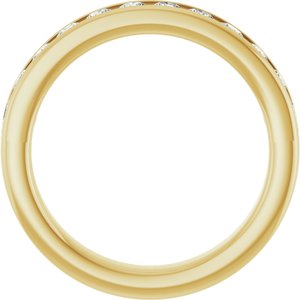 14K Yellow Gold Round 2.5 Mm G-H Si1-Si2 3/4 Ctw Lab-Grown Diamond Anniversary Band Size 7