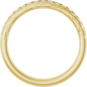 14K Yellow Gold Round 1.7 Mm G-I Si2-Si3 1/4 Ctw Lab-Grown Diamond Anniversary Band Size 7