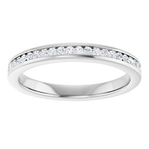 14K White Gold Round 1.3 Mm G-I Si2-Si3 1/5 Ctw Lab-Grown Diamond Anniversary Band Size 7