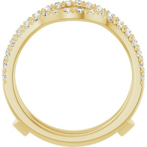 14K Yellow Gold Round 1.5 Mm 1/2 Ctw Natural Diamond French-Set Ring Guard Size 7