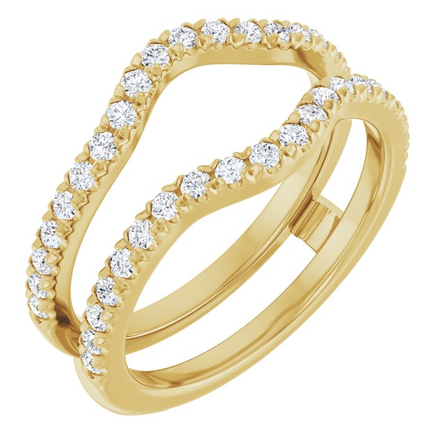 14K Yellow Gold Round 1.5 Mm Polished 1/2 Ctw Lab-Grown Diamond French-Set Ring Guard, Size 7