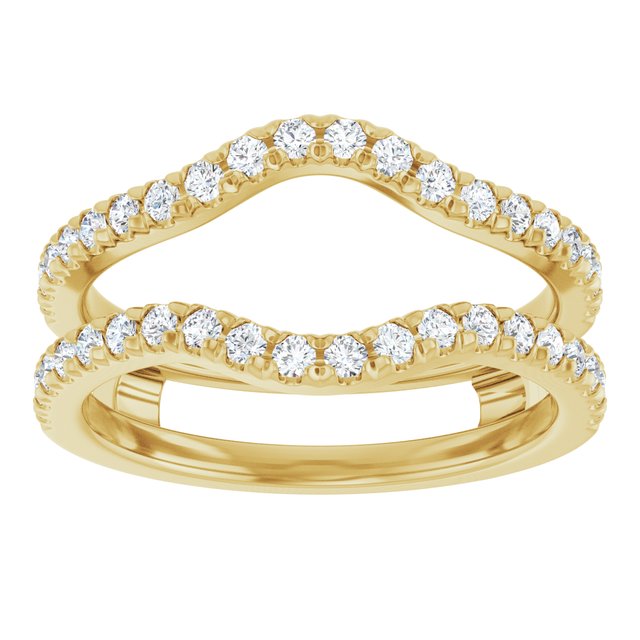14K Yellow Gold Round 1.5 Mm Polished 1/2 Ctw Lab-Grown Diamond French-Set Ring Guard, Size 7