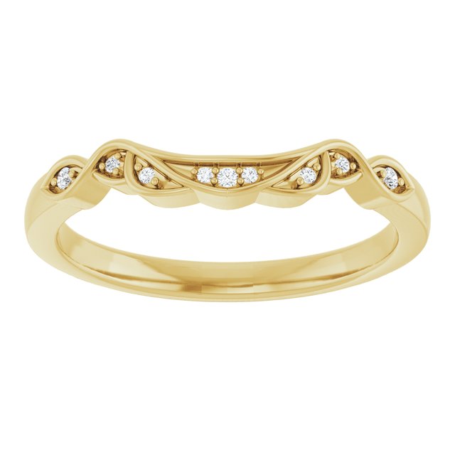 14K White Or Yellow Gold All Shapes Si2-Si3, G-H Polished .03 Ctw Natural Diamond Matching Band, Size 7