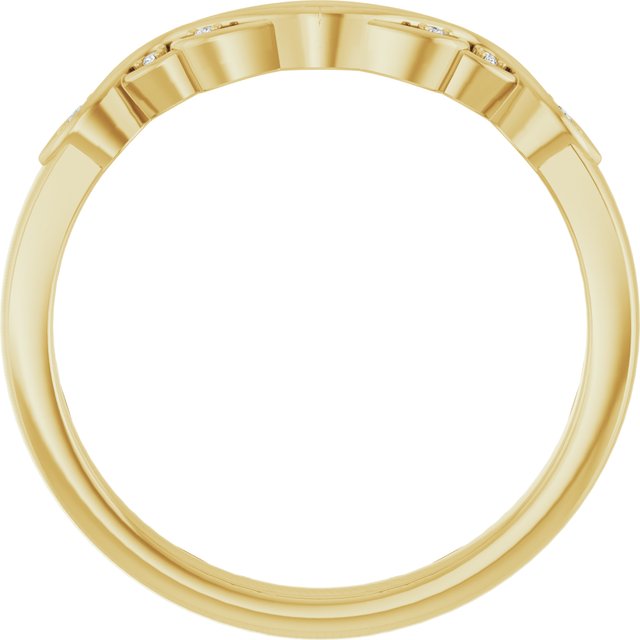14K White Or Yellow Gold All Shapes Si2-Si3, G-H Polished .03 Ctw Natural Diamond Matching Band, Size 7