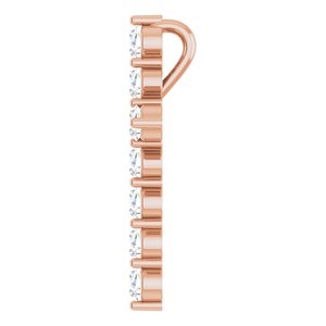 14K Rose Gold Round 17.8 X 12.9 Mm 2.2Mm G-H Si1-Si2 3/8 Ctw Lab-Grown Diamond Cross Pendant