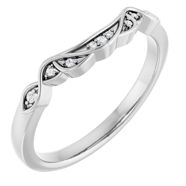 14K White Or Yellow Gold All Shapes Si2-Si3, G-H Polished .03 Ctw Natural Diamond Matching Band, Size 7