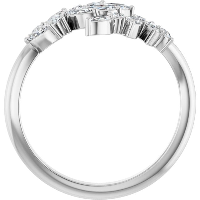 14K White Or Yellow Gold I1, Ghi Polished 1/2 Ctw Natural Diamond Bypass Ring, Size 7