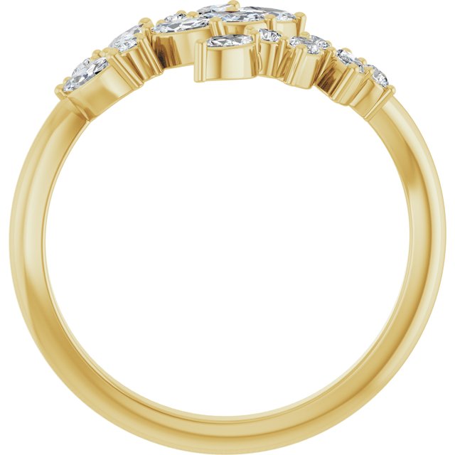 14K White Or Yellow Gold I1, Ghi Polished 1/2 Ctw Natural Diamond Bypass Ring, Size 7