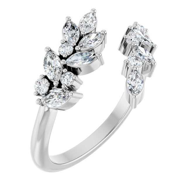 14K White Or Yellow Gold I1, Ghi Polished 1/2 Ctw Natural Diamond Bypass Ring, Size 7