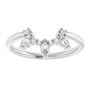 Platinum Polished 1/5 Ctw Natural Diamond Contour Band Size 7