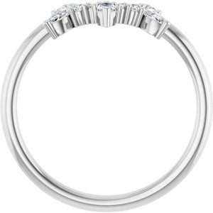 Platinum Polished 1/5 Ctw Natural Diamond Contour Band Size 7