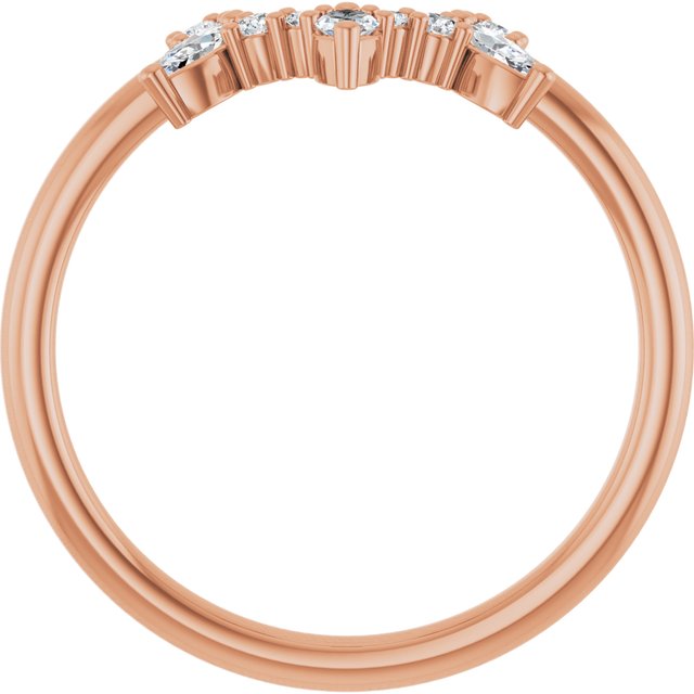14K White Or Yellow Or Rose Gold Polished 1/5 Ctw Natural Diamond Contour Band, Size 7