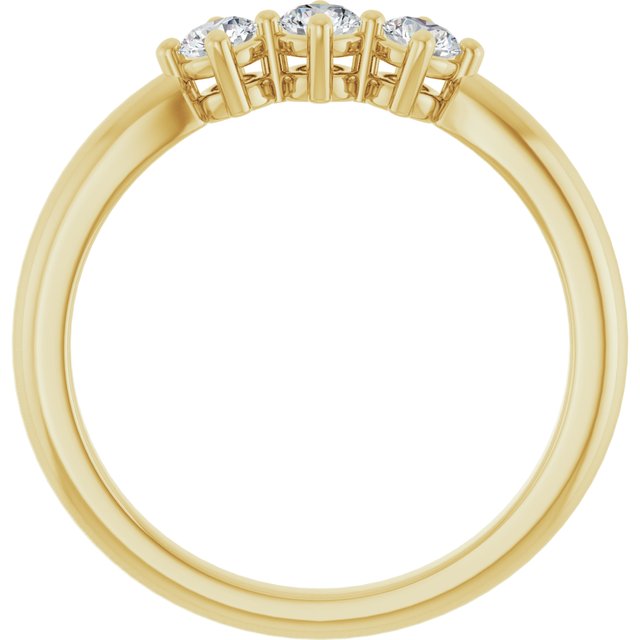 14K Yellow Gold Round 3.1 Mm Polished 1/3 Ctw Lab-Grown Diamond Anniversary Band, Size 7