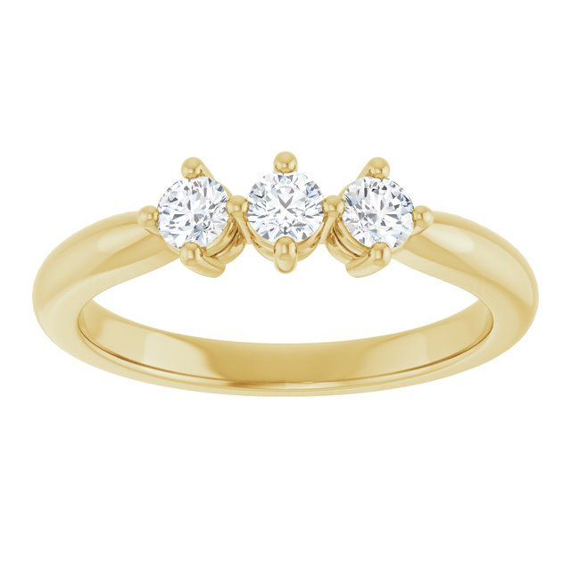 14K Yellow Gold Round 3.1 Mm Polished 1/3 Ctw Lab-Grown Diamond Anniversary Band, Size 7
