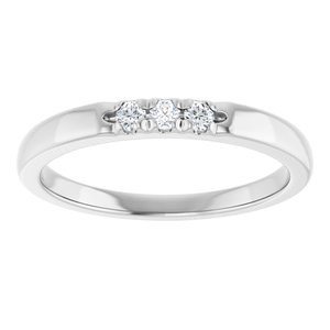 14K White Gold Round 2 Mm Polished 0.08 Ctw Lab-Grown Diamond Anniversary Band Size 7
