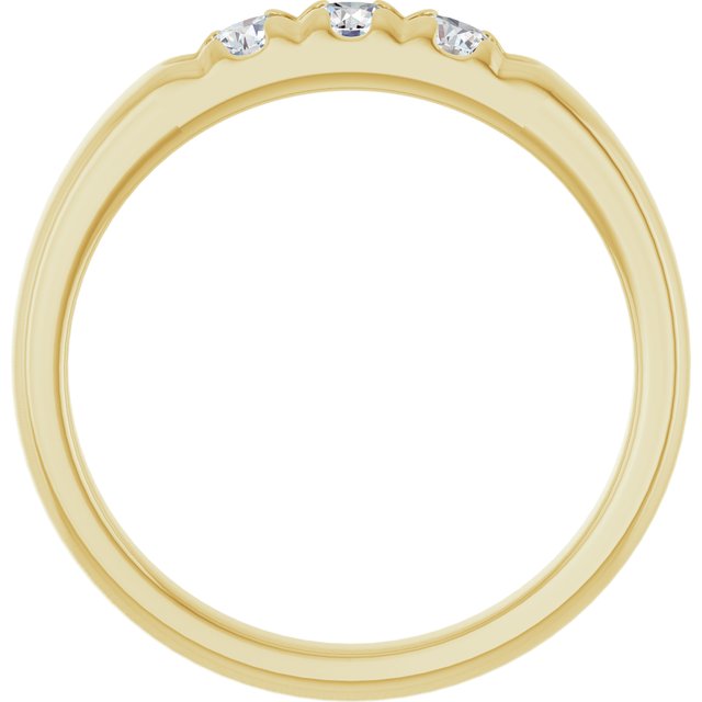 14K Yellow Gold Round 3.1 Mm Polished 1/3 Ctw Lab-Grown Diamond Anniversary Band, Size 7