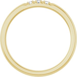 14K Yellow Gold Round 2 Mm Polished 0.08 Ctw Lab-Grown Diamond Anniversary Band Size 7