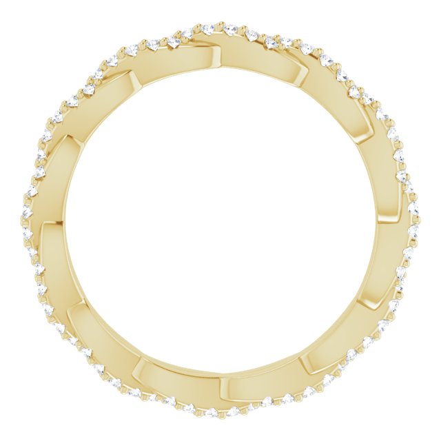 14K White Or Yellow Gold Round 1.7 Mm Si2-Si3, G-H Polished 1/4 Ctw Natural Diamond Twisted Eternity Band, Size 7