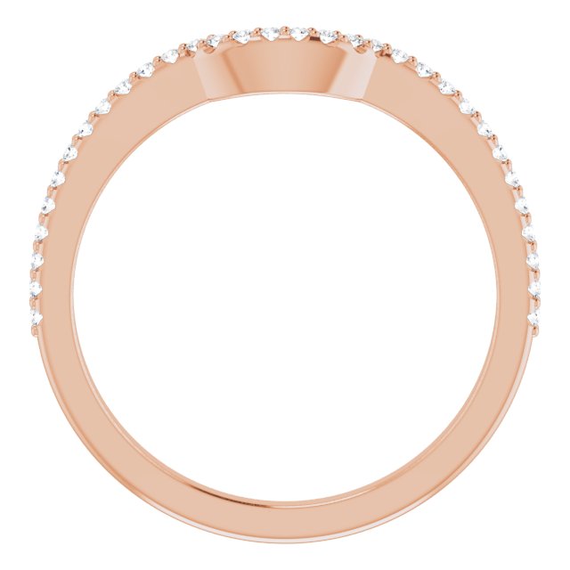 14K Rose Gold Round 1 Mm Polished 1/8 Ctw Natural Diamond Contour Band, Size 7