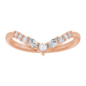 14K Rose Gold Polished 1/5 Ctw Lab-Grown Diamond Contour Band Size 7