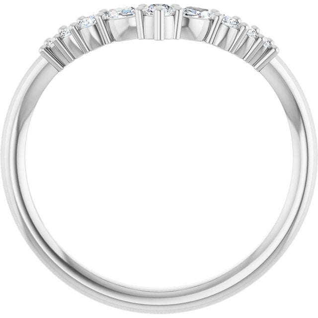 14K White Or Yellow Gold 2.2 Mm Polished 1/5 Ctw Natural Diamond Contour Band, Size 7