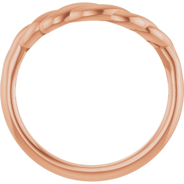 14K White Or Rose Gold Or Platinum Polished Twisted Contour Band, Size 7