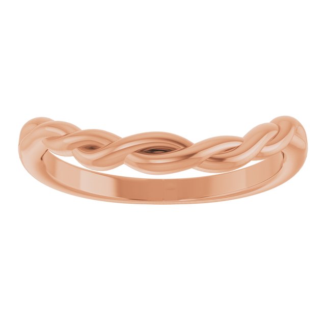 14K White Or Rose Gold Or Platinum Polished Twisted Contour Band, Size 7