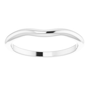 14K White Gold Round 5.8 Mm Polished Matching Band Size 7