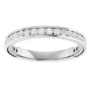 Platinum Round 1.8 Mm Polished 1/2 Ctw Natural Diamond Anniversary Band Size 7