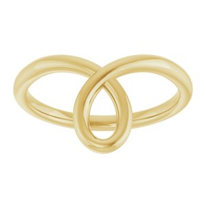 14K Yellow Gold Polished Looped Bypass Ring Size 7