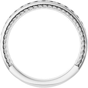 Platinum Round 1.8 Mm Polished 1/2 Ctw Natural Diamond Anniversary Band Size 7