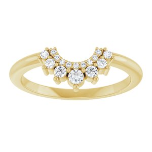 14K Yellow Gold Round 2.2 Mm F+ Vs 1/6 Ctw Lab-Grown Diamond Contour Band Size 7