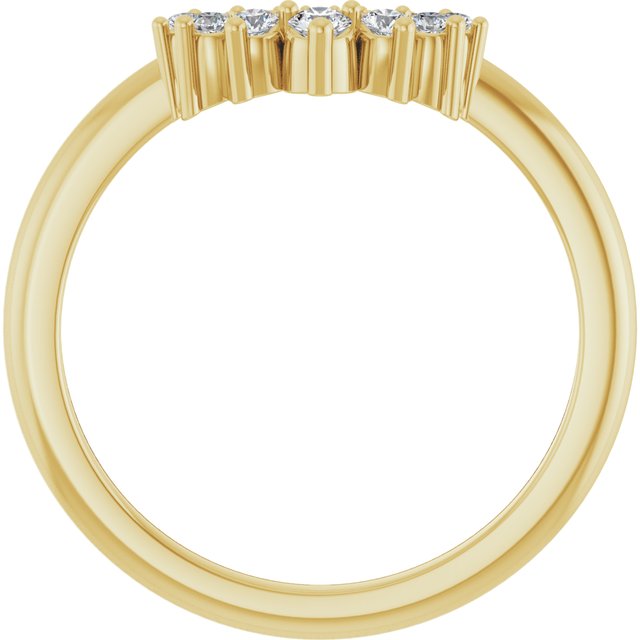 14K Yellow Or Rose Gold Or Platinum 5.4 Mm Round Si2-Si3, G-H Polished 1/6 Ctw Natural Diamond Contour Band, Size 7