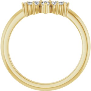 14K Yellow Gold Round 2.2 Mm F+ Vs 1/6 Ctw Lab-Grown Diamond Contour Band Size 7