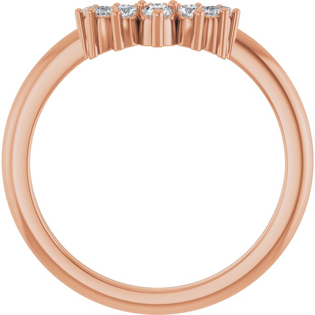 14K Yellow Or Rose Gold Or Platinum 5.4 Mm Round Si2-Si3, G-H Polished 1/6 Ctw Natural Diamond Contour Band, Size 7
