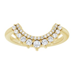 14K Yellow Gold Round 2.2 Mm F+ Vs 1/4 Ctw Lab-Grown Diamond Contour Band Size 7