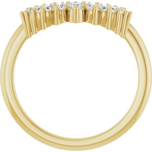 14K Yellow Gold Round 2.2 Mm F+ Vs 1/4 Ctw Lab-Grown Diamond Contour Band Size 7