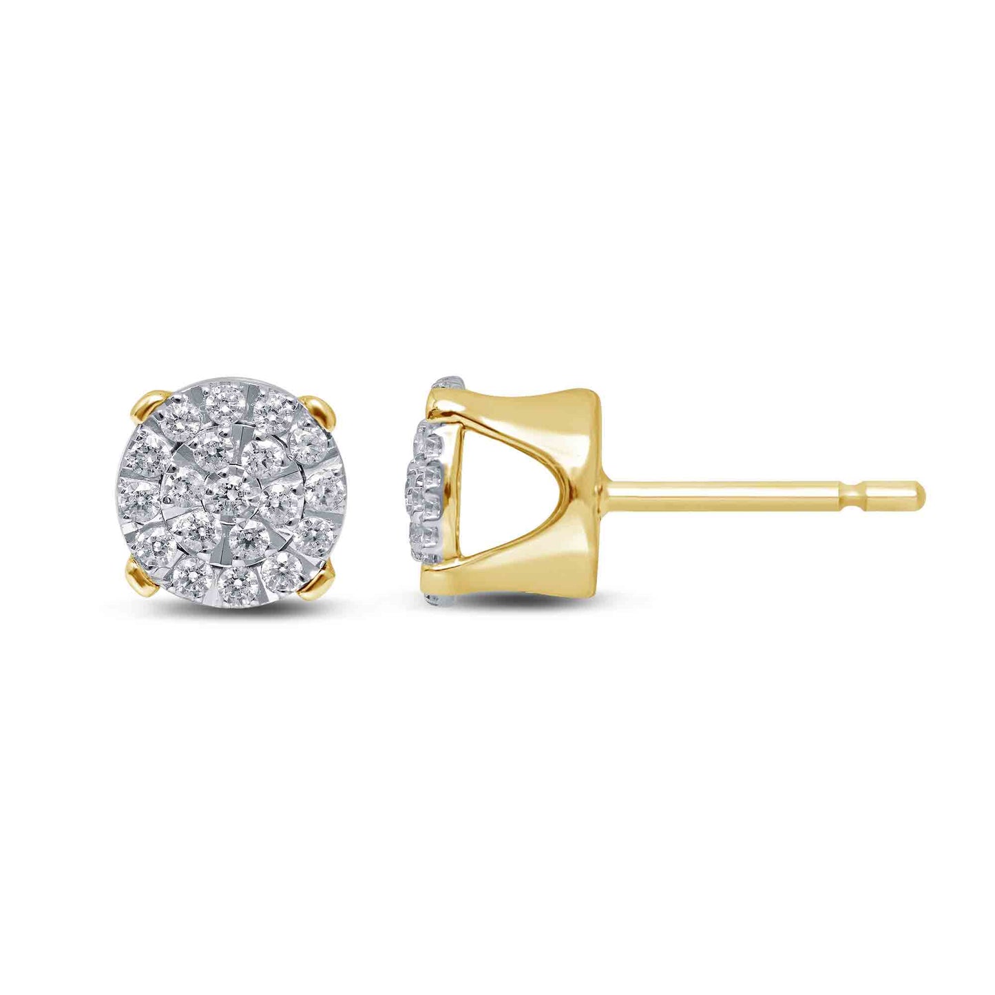 10K Yellow Gold 0.25- 0.27 Cttw Diamond Earring