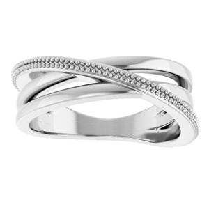 14K White Gold Polished Freeform Ring Size 7
