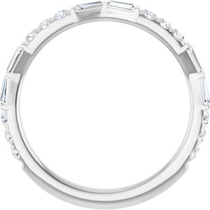 Platinum Lab-Grown Diamond Tapered Baguette 3 X 1.5 X 1 Mm Lab-Grown Diamond Polished 3/8 Ctw Lab-Grown Diamond Anniversary Band Size 7