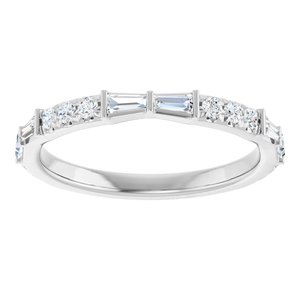 Platinum Lab-Grown Diamond Tapered Baguette 3 X 1.5 X 1 Mm Lab-Grown Diamond Polished 3/8 Ctw Lab-Grown Diamond Anniversary Band Size 7