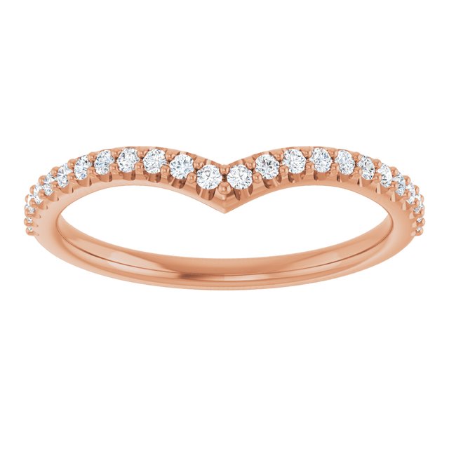 14K Yellow Or Rose Gold Round 1.3 Mm Polished 1/5 Ctw Natural Diamond Contour Band, Size 7