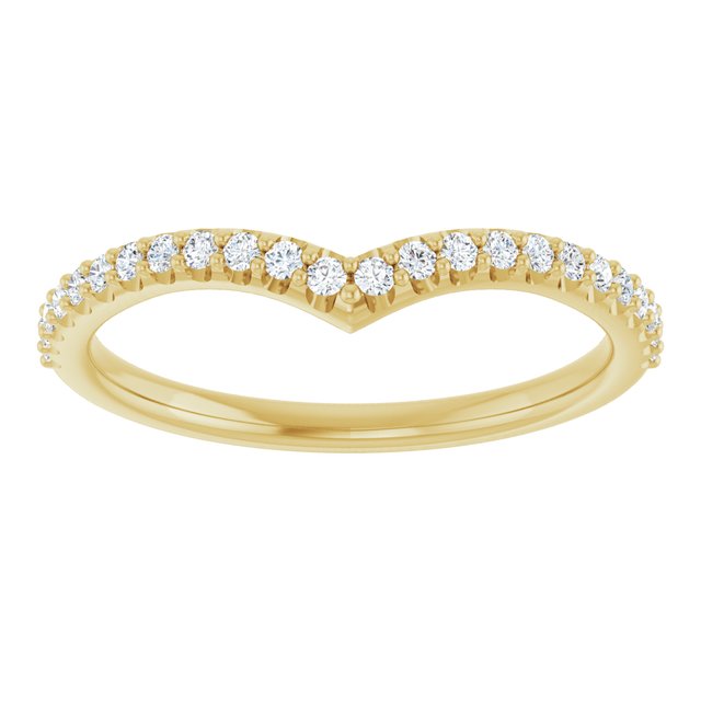 14K Yellow Or Rose Gold Round 1.3 Mm Polished 1/5 Ctw Natural Diamond Contour Band, Size 7